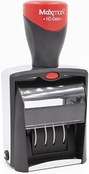 Heavy Duty Date Stamp with Your Custom Text, Self Inking Stamp - 1 x 1-5/8 - Choice of Ink Color