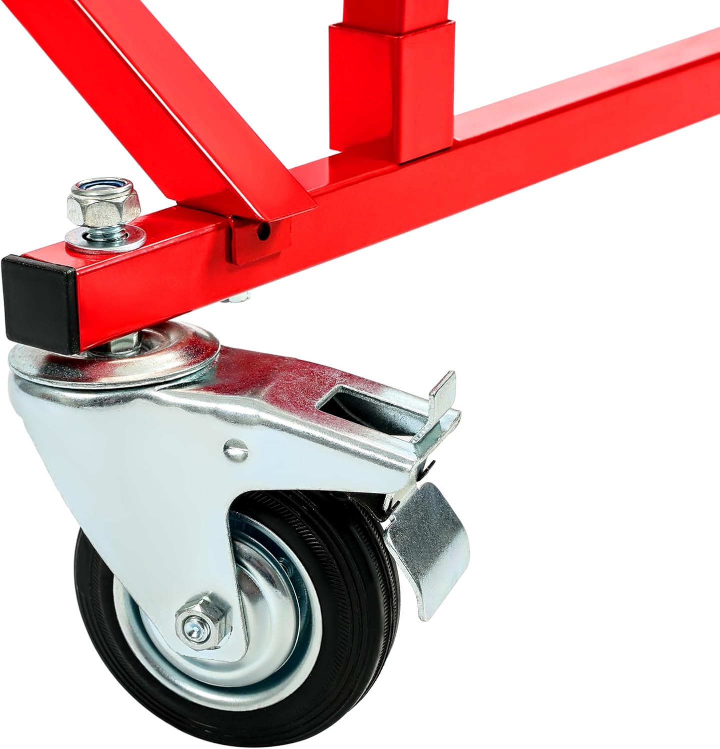 Folding Pickup Bed Dolly- Easily Fold Large Auto Body Truck Bed Cart 800 lbs, Truck Bed Dolly Lifter Automotive Body Cart Pick Up Bed Stand W/Casters Steel Powder Coated Red