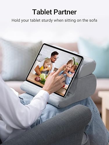 Miniatura 2 de UGREEN Soporte de almohada para tablet para regazo, suave, con 3 ángulos de visión, accesorios de oficina en casa ajustables, compatible con iPad