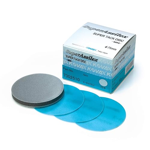 Miniatura 5 de Super Assilex - Discos de lija flexibles de 5 pulgadas, naranja K-1200, sin agujeros, gancho y bucle, 195-1510, 25 discos