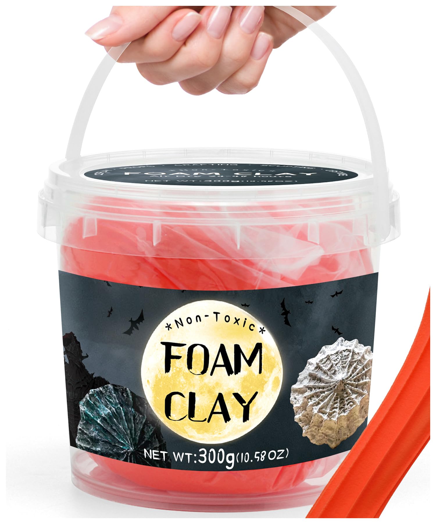 IPETRK Red Moldable Cosplay Foam Clay (300 Gram) Air Dry Clay - High Density and Perfect for Intricate Designs | Figures | Masks | Craft Projects | Great for Cutting with Tools, Sanding or Shaping