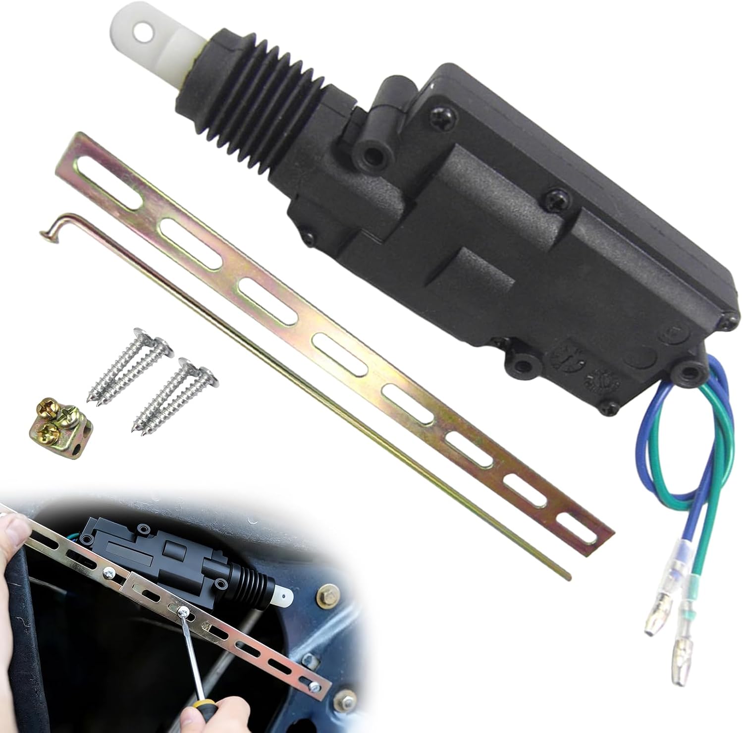 Universal Heavy Duty Power Door Lock Actuator, Car Universal Heavy Duty High Power Door Lock Actuator, Car Motor Door Locks Actuator for Most 12V Vehicles, 2 Wires