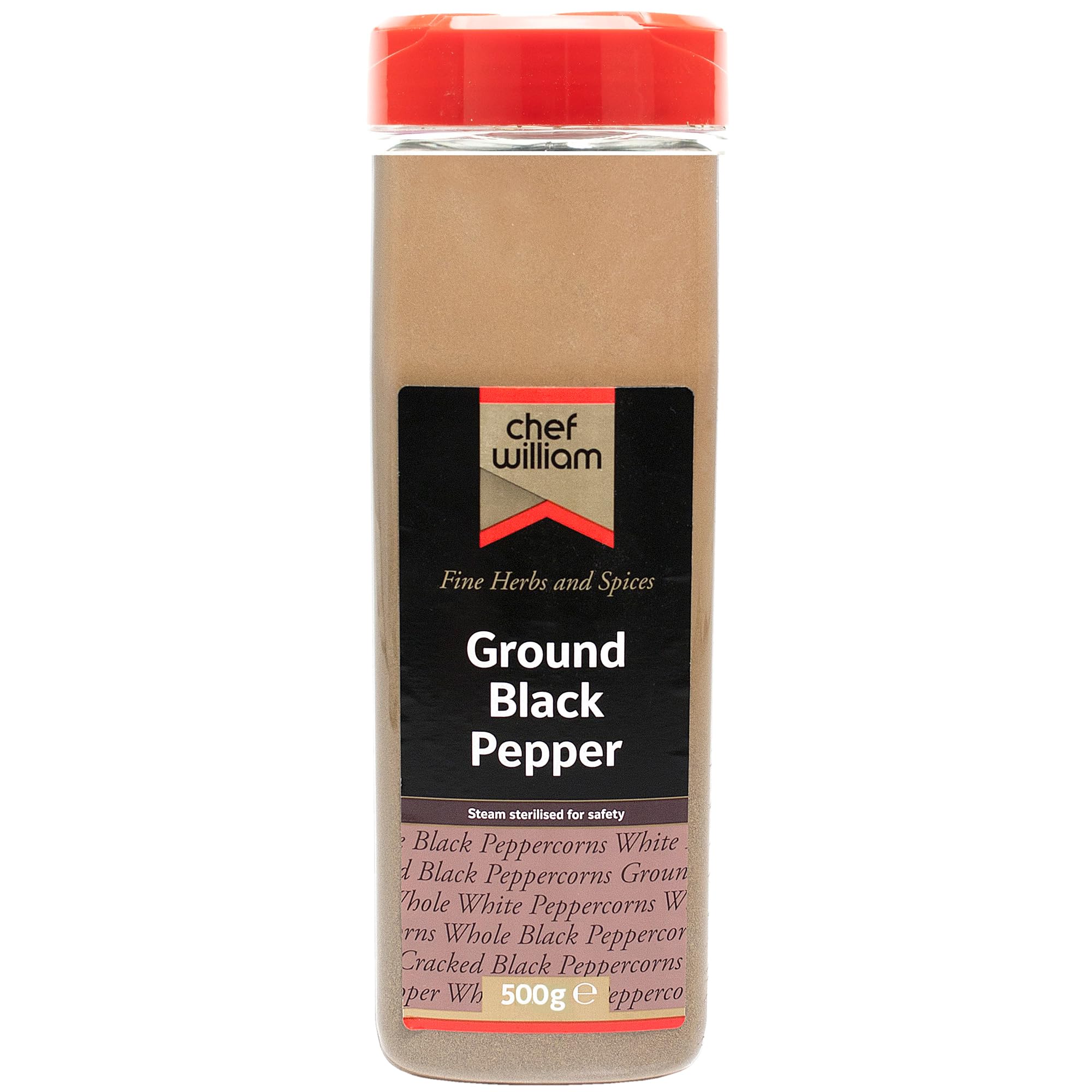 Chef William Ground Black Pepper, 500g
