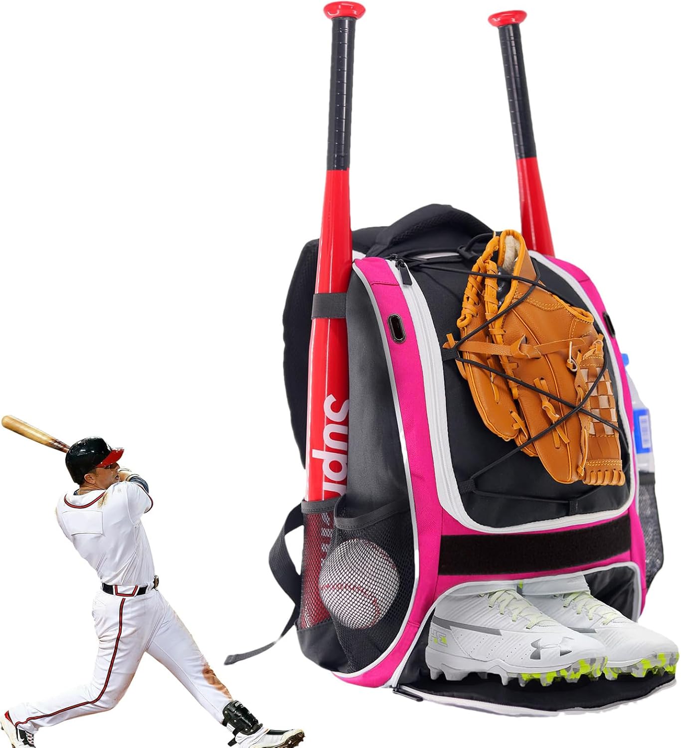 Baseball Gear Bag - Adult Softball Backpack, Equipment Organizer,