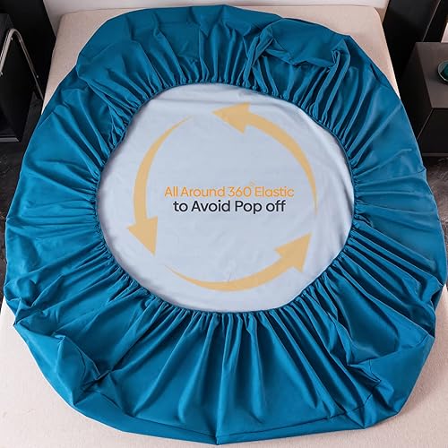 Miniatura 4 de CHENILLE HOME Juego de sábanas bajeras impermeables  4 piezas, cómodo protector de colchón transpirable sin ruido, bolsillo profundo, funda