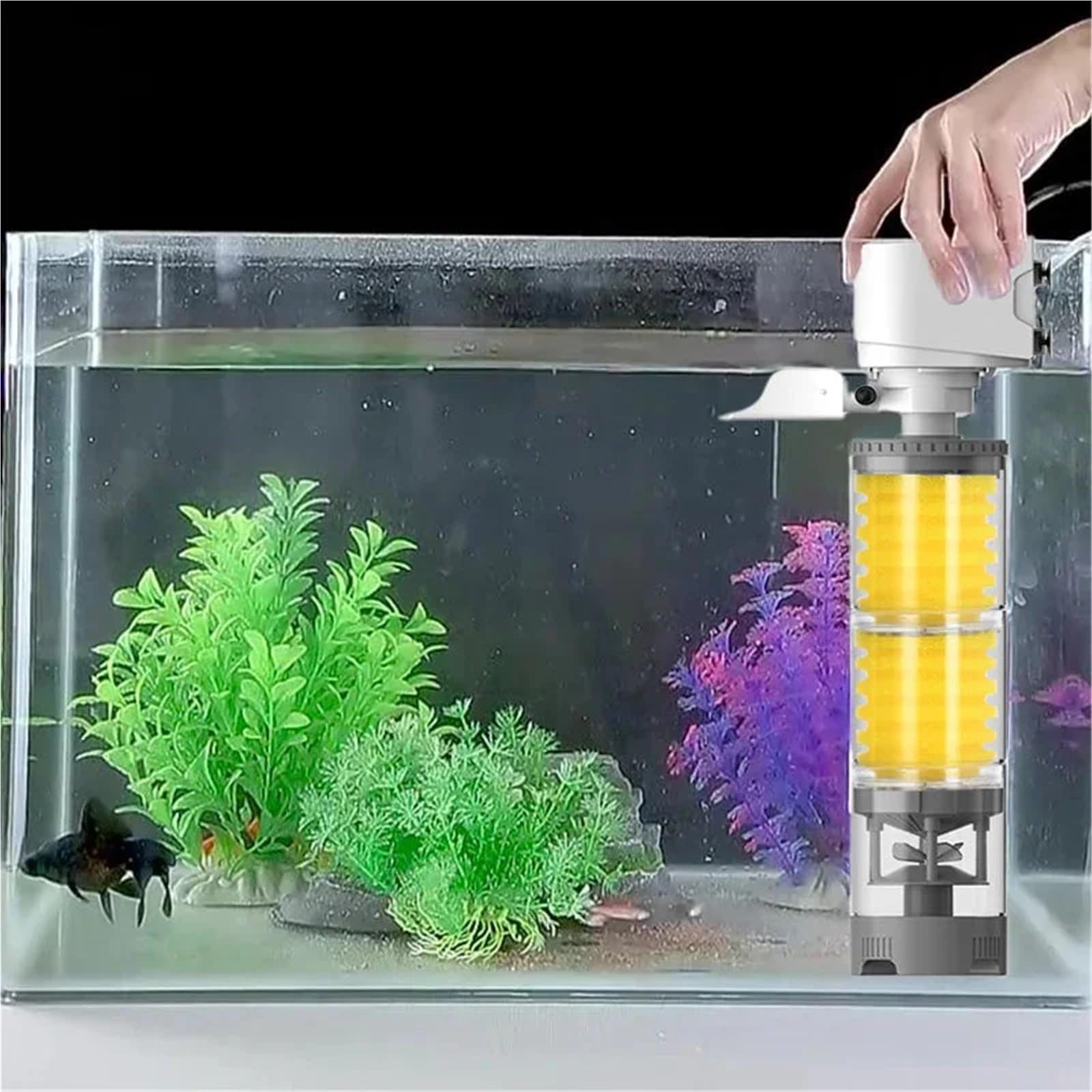 Filtro para Acuario, Bomba Eléctrica De Filtro para Acuario | Silenciosa, 3 En 1, Accesorios Agua Internos(25W)