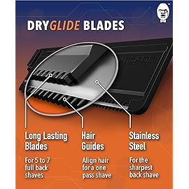 Bakblade 2.0 Refill Cartridges Bundle, Back Hair & Body Shaver Replacement Cartridges, Extra-Wide Wet Dry & Disposable Razor Blades (6 Blades)