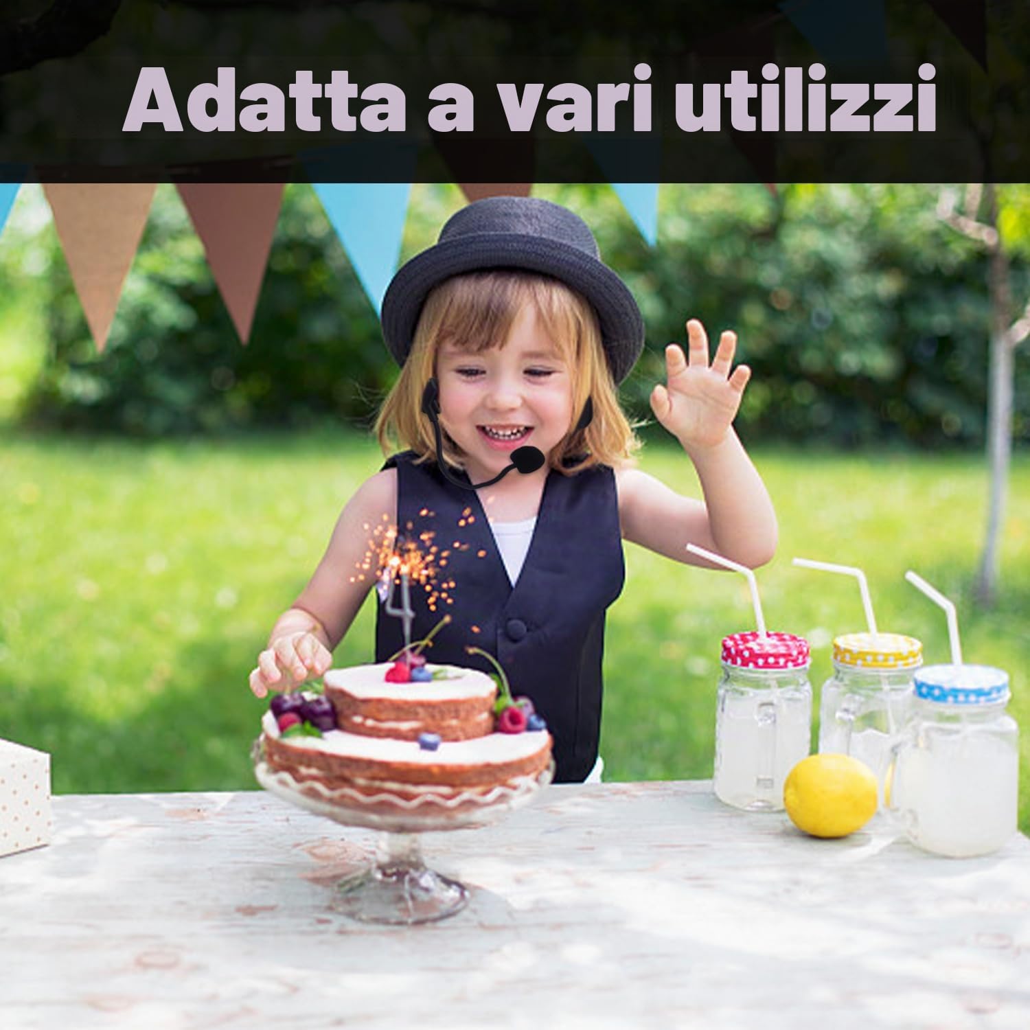 KRYMSON 1 accessorio di scena per microfono, giocattolo per microfono finto per cuffie, adatto per feste da ballo, feste, giochi di ruolo