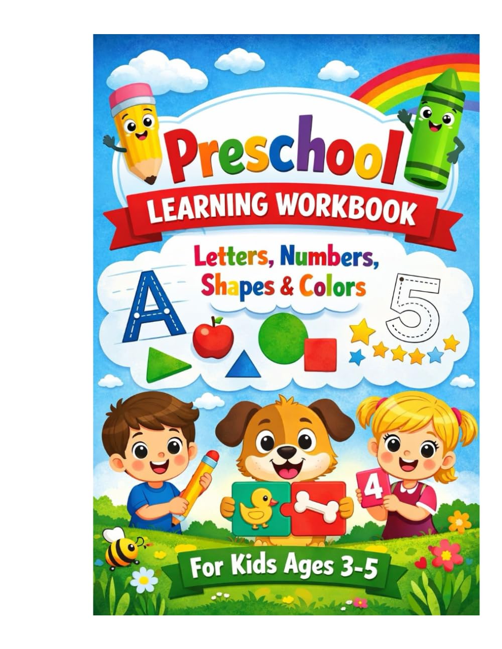 Preschool Learning Workbook: Letters, Numbers, Shapes & Colors for Kids Ages 3-5