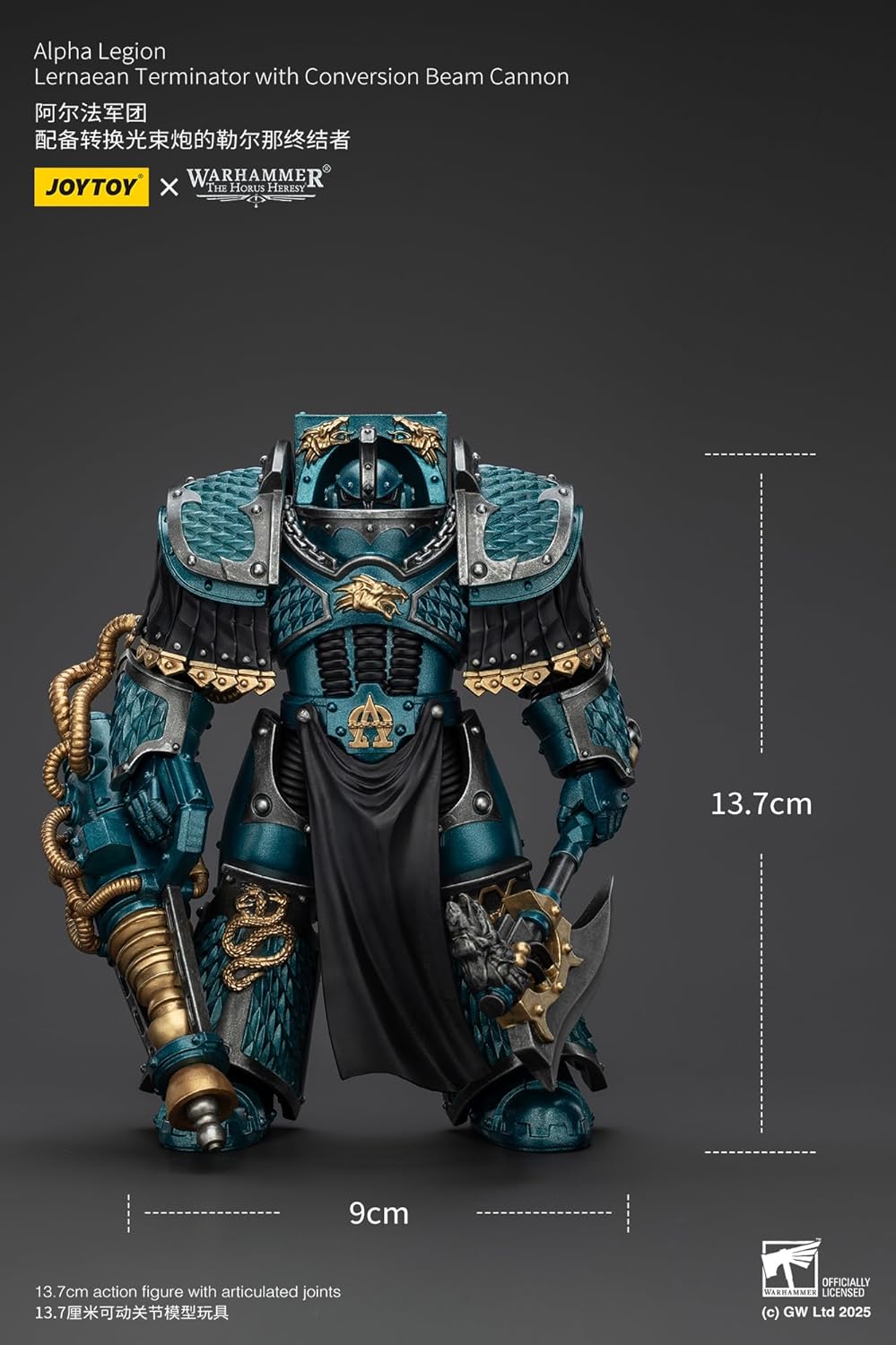 JOYTOY Warhammer The Horus Heresy Alpha Legion 1/18 Action Figure Alpha Legion Lernaean Terminator with Conversion Beam Cannon