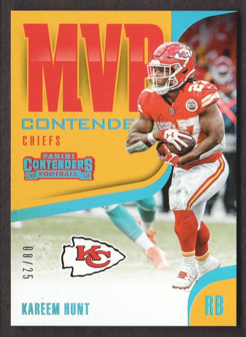 2018 Panini Contenders Football MVP Contenders Platinum #MVP-15 Kareem Hunt 08/25 Kansas City Chiefs