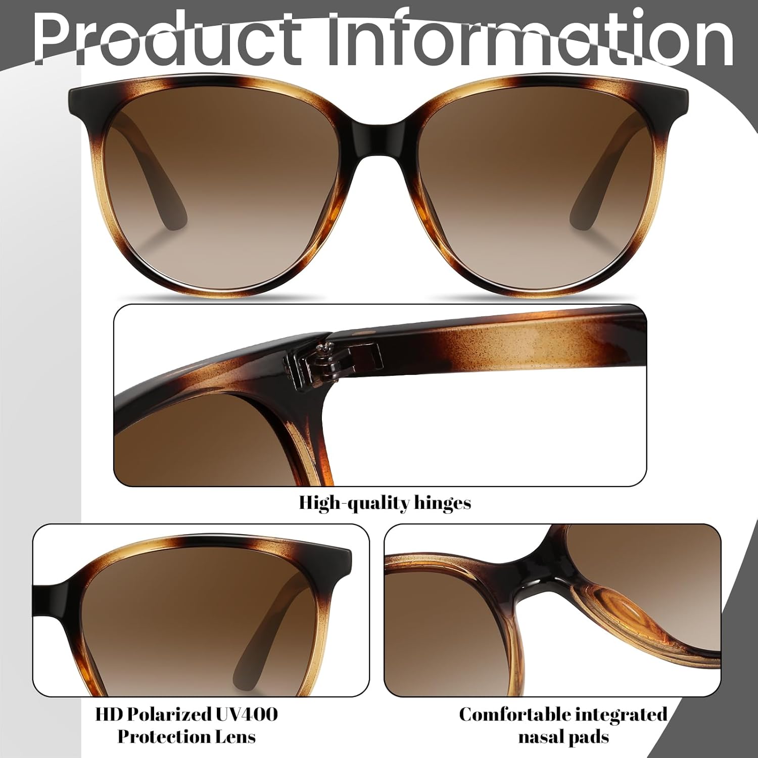 Retro Polarized Sunglasses for Women Men Classic Vintage Style Trendy Shade UV400 Protection Lens