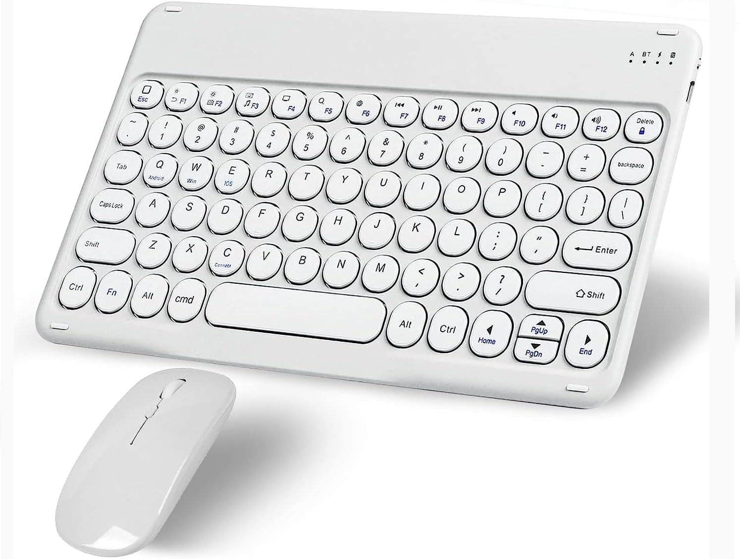 Wireless Bluetooth Keyboard and Mouse Combo Portable Mini Small Slim Typewriter Compact Ergonomic Travel Bluetooth Keyboard Mouse for iPhone iPad Mac MacBook Pro Laptop Android Phone Samsung Tablet