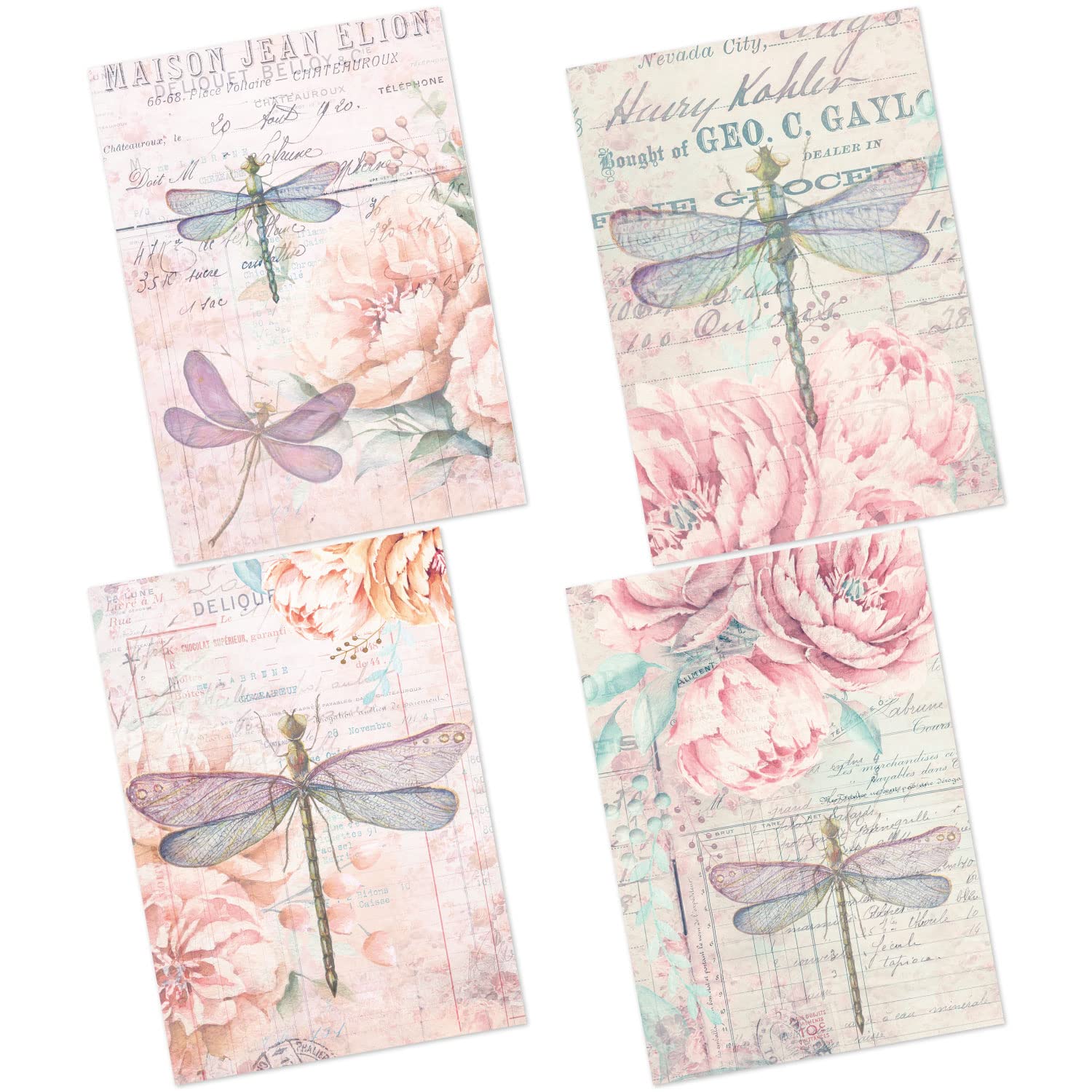 CrafTanglesDecoupage Paper A4 - Spring Dragonflies