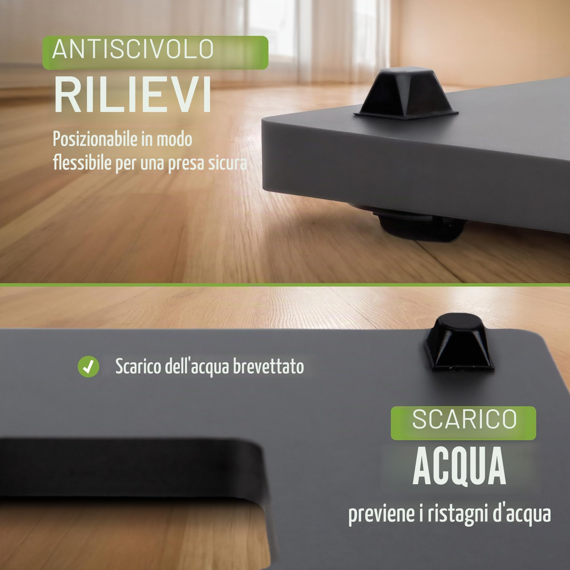 Pflanzwerk® Fioriere Porta vaso *ULTRAPIATTO Designer Sottovasi con rotelle* 80x28cm per tutti le fioriere e vasi da fiori *Design BREVETTATO* *Capacità di carico 120KG* *Made in Germany*