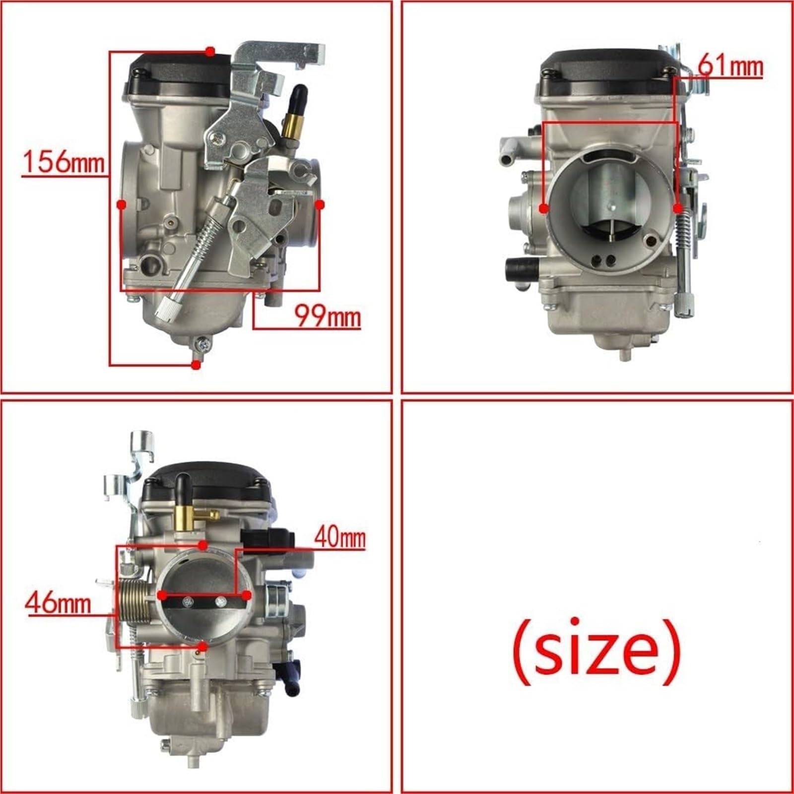 Carburador automotriz Filtro de aire y combustible para carburador KLR650 (2008-2018) CVK 40 mm para OEM