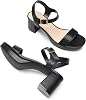 Plataformas DREAM PAIRS para mujer, tacón bloque, punta abierta, con correa en tobillo, para fiesta, boda, vestir 4