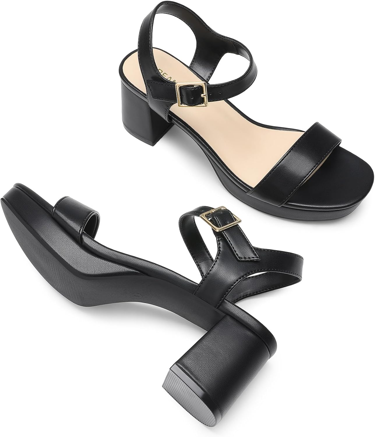 DREAM PAIRS Women's Platform Heels Block Chunky Open Toe Ankle Strap Heel Fashion Wedding Party Dress Sandals Shoes - Image 4