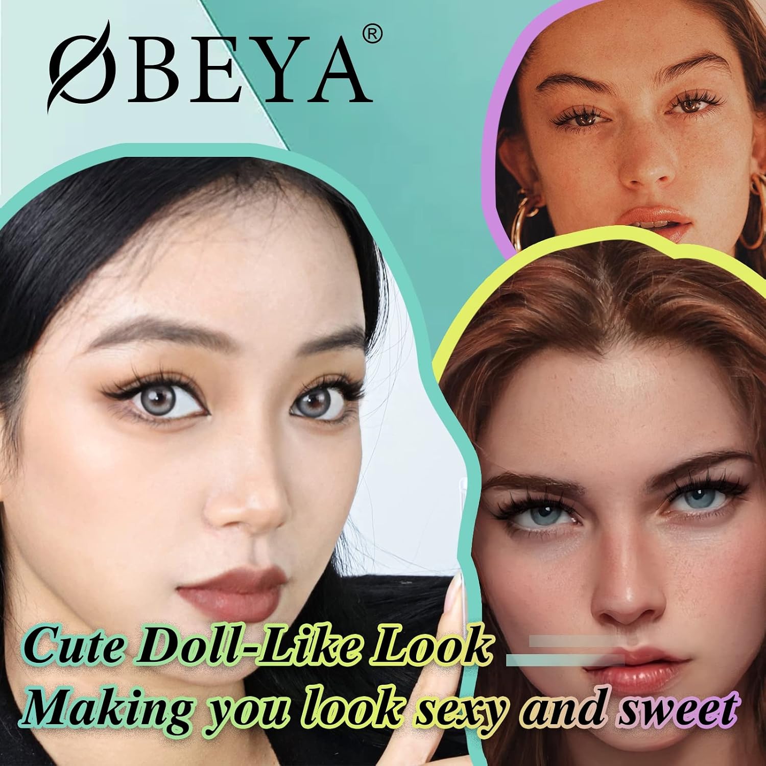 Manga Lashes Individual Cluster Lashes 98pcs Anime Lashes Natural Look Thin Cotton Band Manga Eyelashes 8-13mm Japanese Asian Natural Eyelashes Soft and Light Korean Anime Eyelashes by Obeyalash