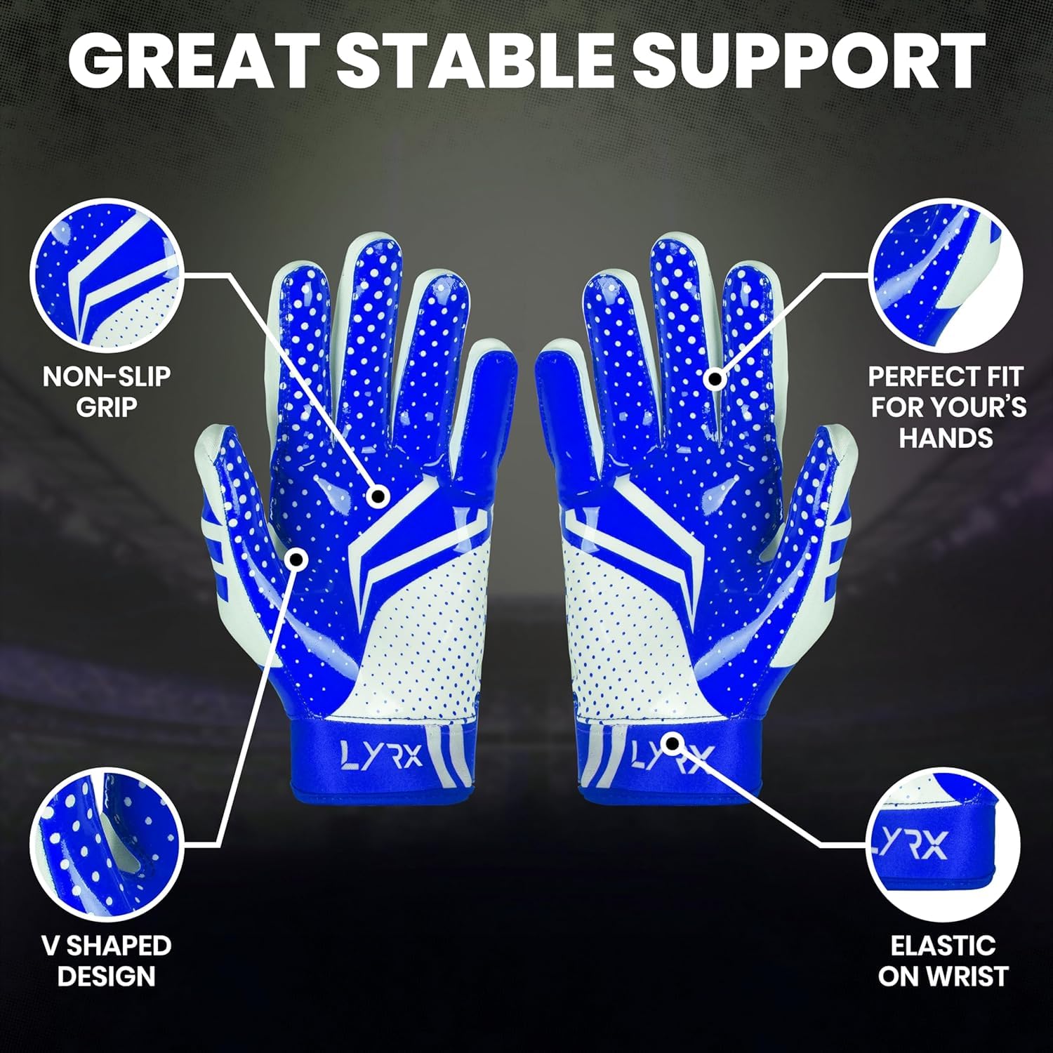 Hand Gloves Blue Battle Football Gloves NXTRND G1® Pro Football