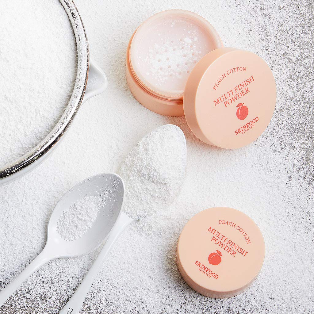 SKINFOOD Peach Cotton Multi Finish Powder 5g - Korean Peach Extract & Calamin Sebum Control Face Powder - Silky Setting Powder - Setting Powder for Oily Skin - Sweet Peach Scent for Soft Skin : Beauty & Personal Care