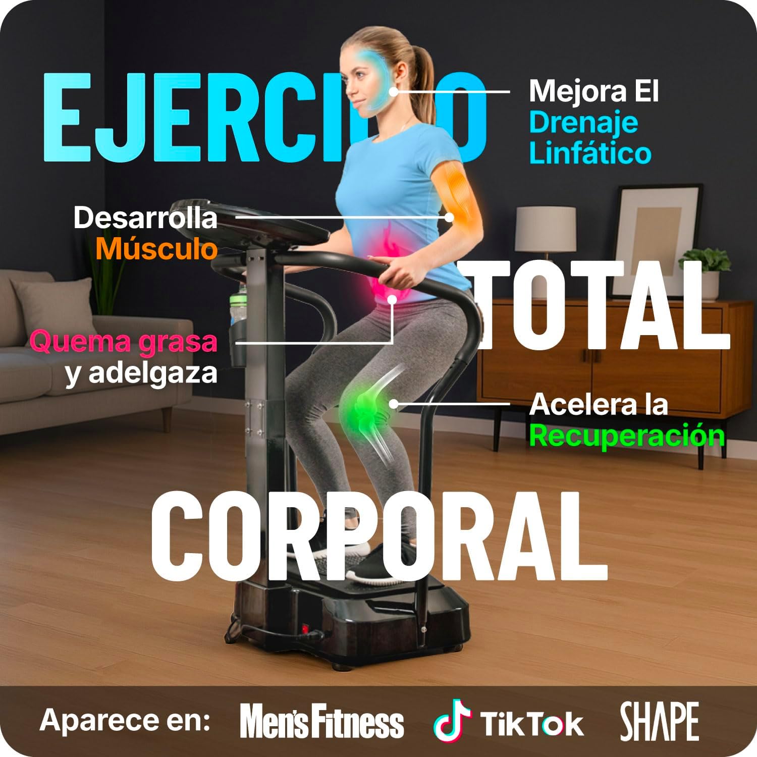 Bluefin Fitness Vibration Platform Pro Model Upgraded Design with Silent Motors and Built in Speakers Build Muscle at Home and Loose Fat