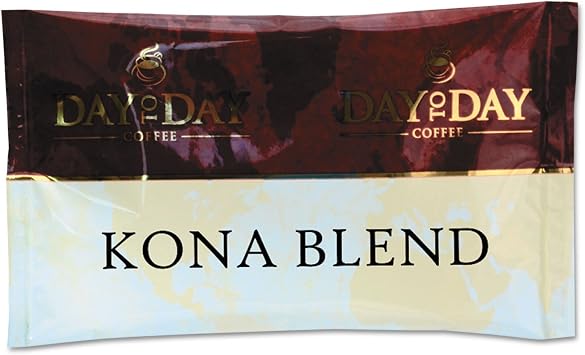 Day to Day 23002 100% Pure Coffee, Kona Blend, 1.5 oz Pack, 42 Packs/Carton