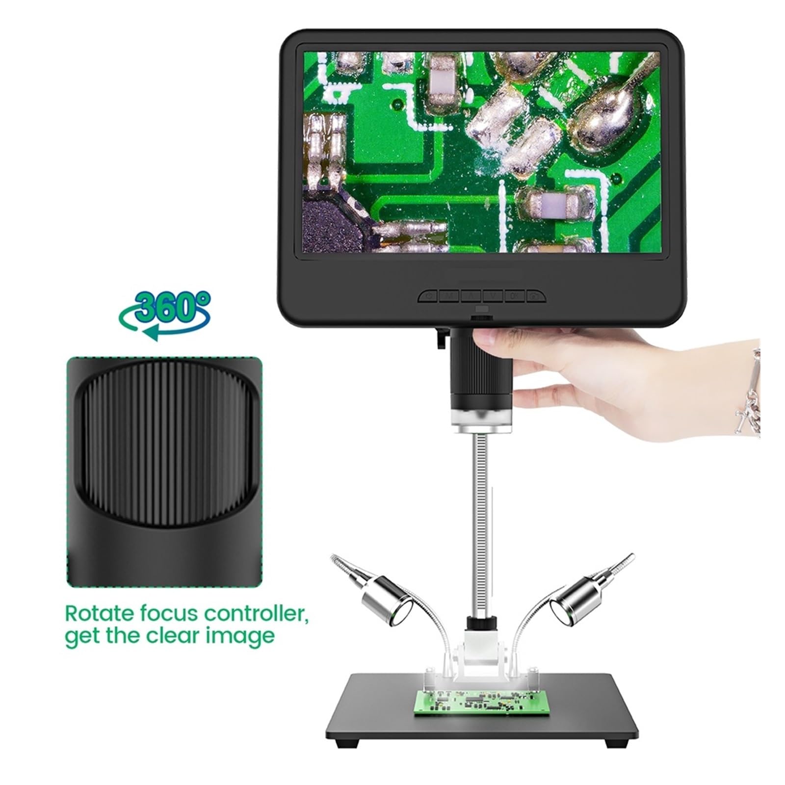AD210 Digital Microscope 12 Million Pixels IPS Touching Screen 260X Magnification Soldering LED Fill Light(AD210 10.1inch)