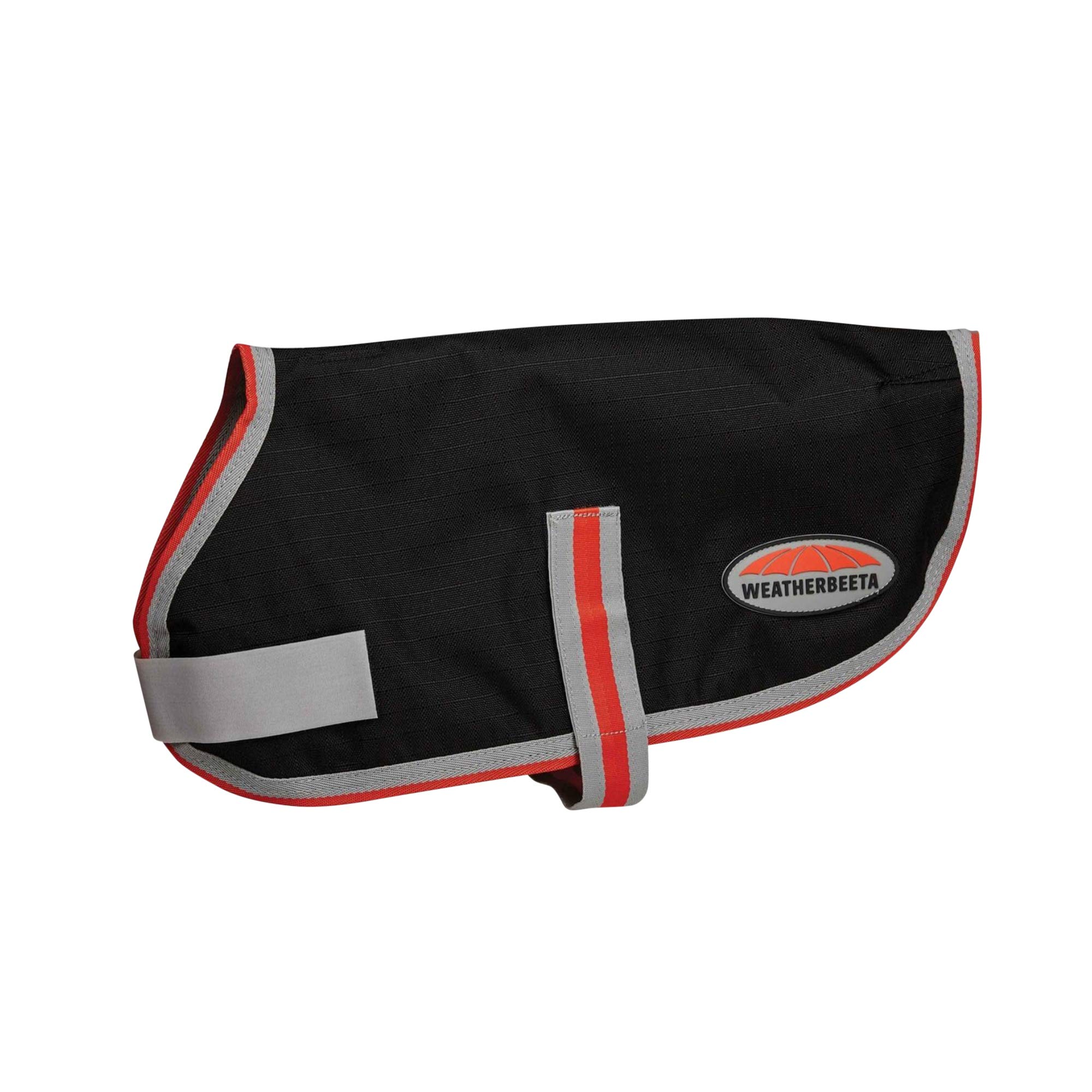 WeatherBeeta ComFiTec 1200D Therapy-Tec Dog Coat, Black/Silver/Red, 25cm