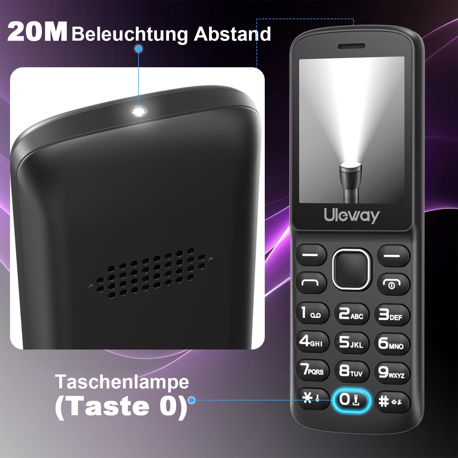 4G Volte Seniorenhandy Ohne Vertrag | 2,4 Zoll Farbdisplay | Nano SIM Slot | Rentner Handy große Tasten, 1400 mAh Akku Lange Standby-Zeit, Großtastenhandy Senioren Handy mit Ladestation, USB-C-Laden