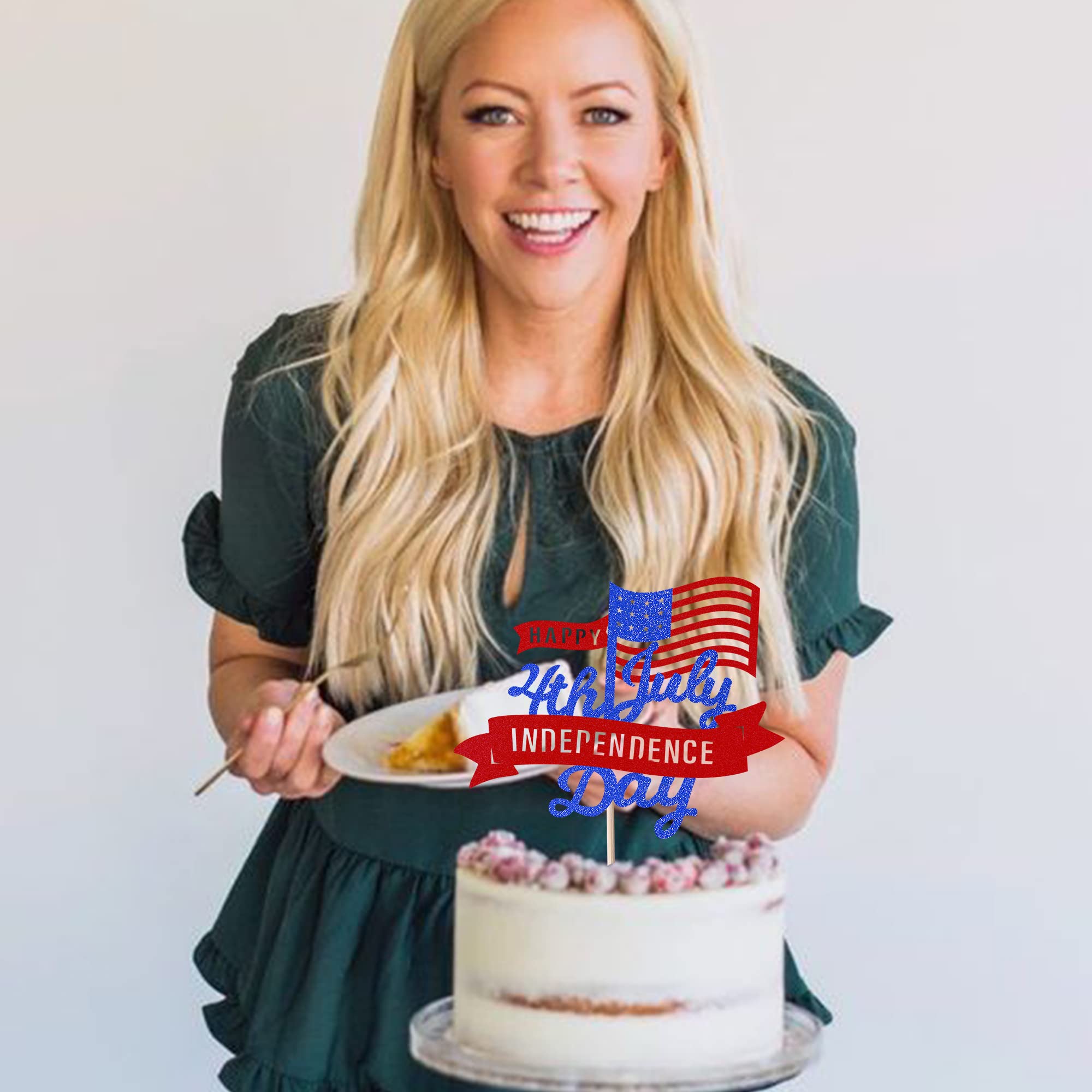 Patriotischer Tortenaufsatz Für Den 4. Juli – Unabhängigkeitstag-Deko Für Kuchen & Cupcakes – Nicht Essbar, Inkl. Stab
