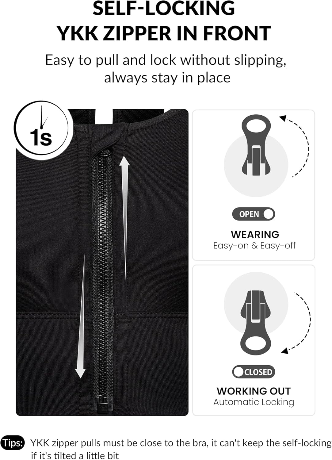 Yvette Womens Sports Bras High Impact Front Zipper Sports Bra for Large Bust Full Support Racerback Workout Running - Image 4