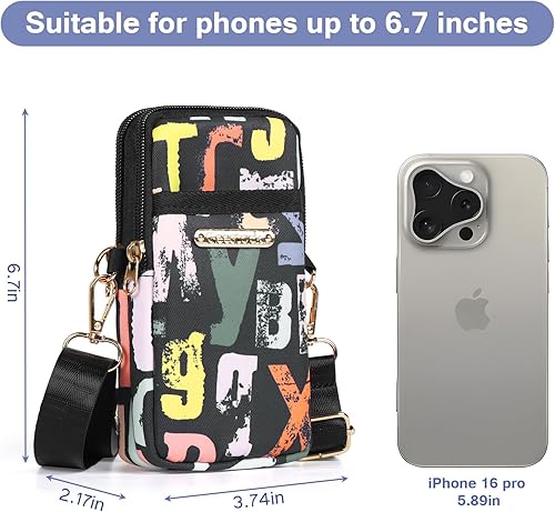 Miniatura 2 de Geestock Bolso cruzado pequeño para teléfono celular con bandas para los brazos, soporte para llaves de teléfono para correr, caminar, senderismo y