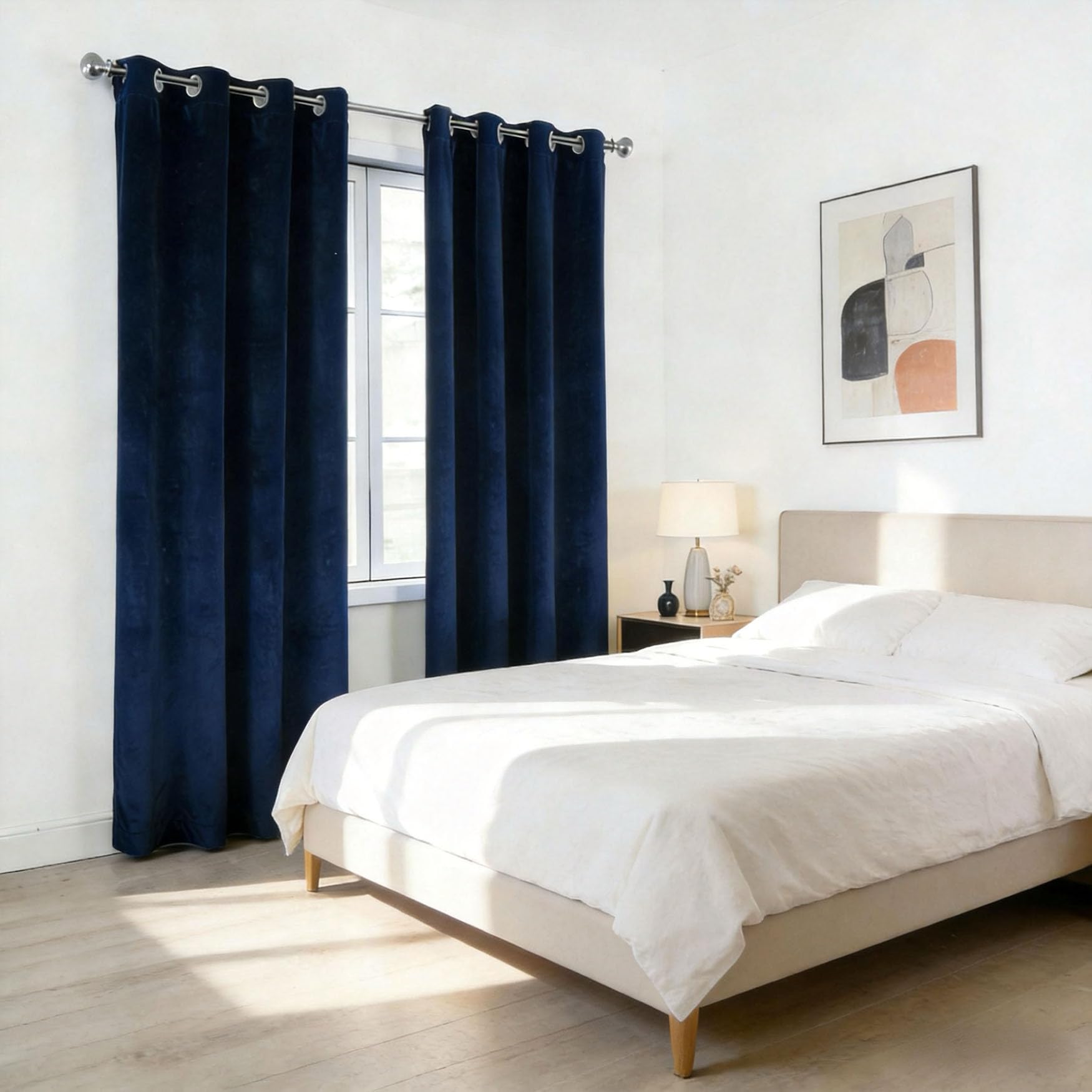 Rideau occultant thermique gris pour une chambre moderne et douce