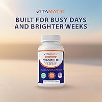 Vista 5 de Vitamatic Vitamina D3 50,000 UI (como colecalciferol), dosis semanal, 1250 mcg, 120 cápsulas vegetales, fórmula progresiva que ayuda a