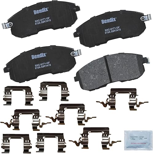 Vista 98 de Bendix Priority1 CFC1035 Pastillas de freno delanteras de cerámica para modelos seleccionados Chevrolet Aveo, Aveo5, Optra, Spark, Spark EV, Pontiac