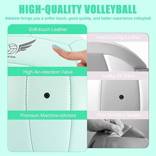 Miniatura 4 de adekale Soft Outddor Beach Volleyball Official Size 5 Indoor&Outdoor Play VolleyballTraining Equipment for Adults,Teenagers,Beginners with Pump and