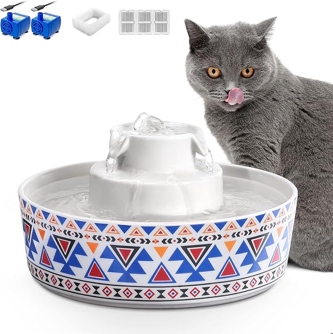 Cats 8 Drinking Areas 3.4 Litres with Quiet Water Pump 3 Pin UK Plug