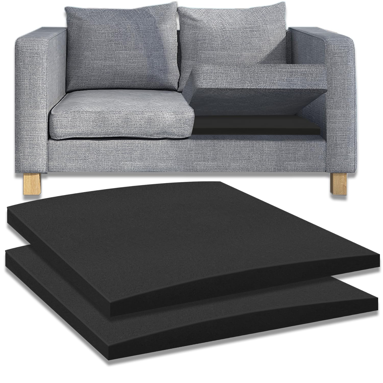Planches de support pour canapés et chaises en mousse haute densité 2pcs