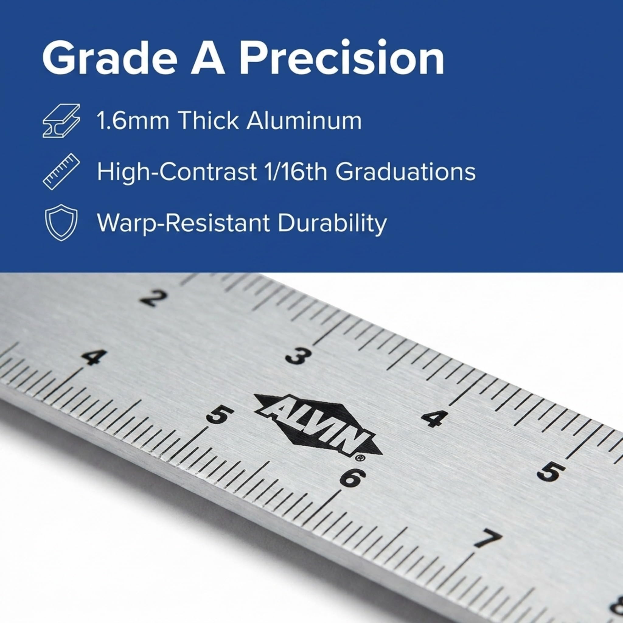 ALVIN ALT12 Aluminium-Zeichen- und Designwerkzeug für Studenten und Profis, ideal für Zimmerei, Zeichnung, Architektur, Ingenieurwesen und Kunst, 30,5 cm