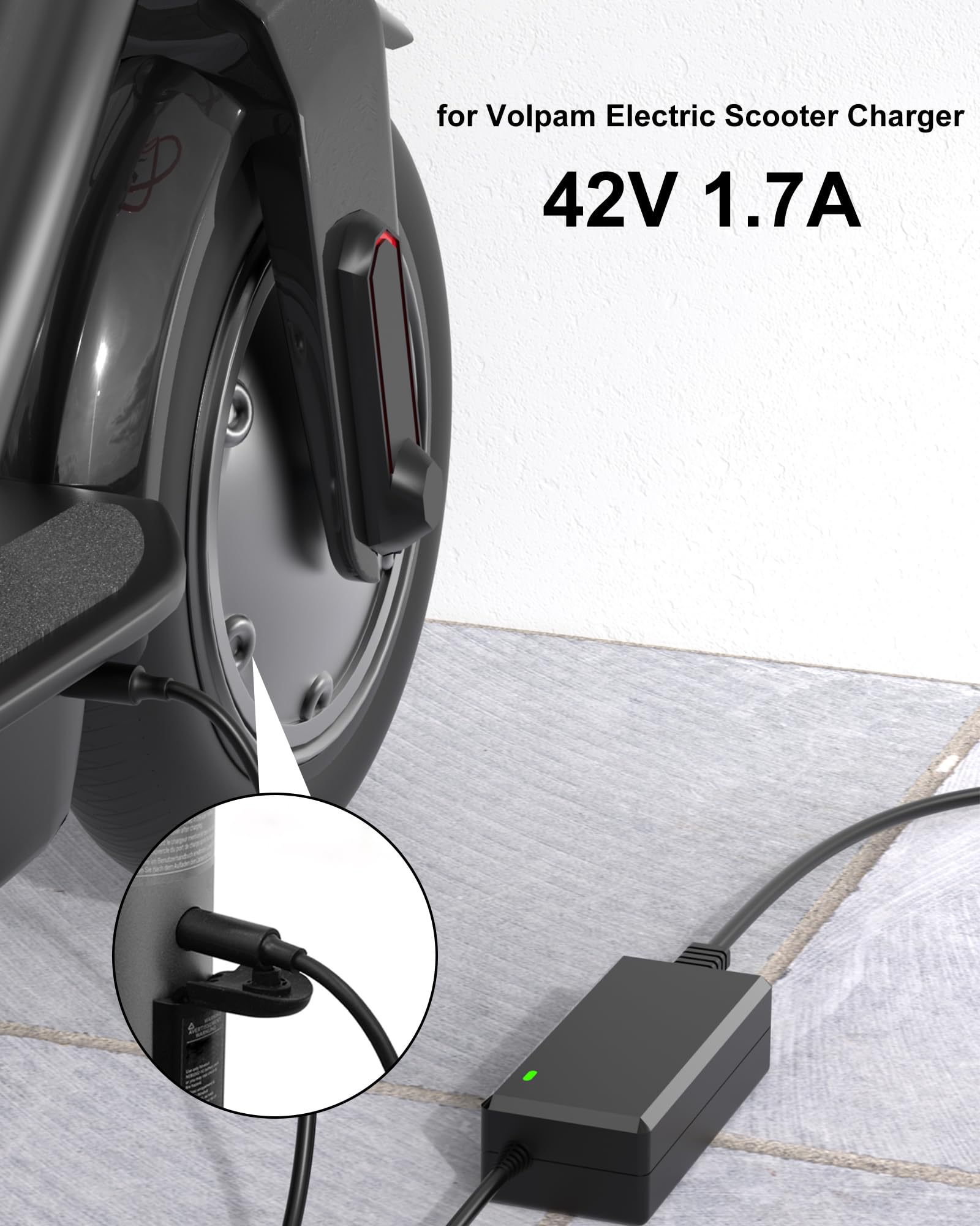 VHBW 42V Replacement Charger for Volpam Electric Scooter SP06 SPT7 SP03 SP06 GS AC DC Adapter