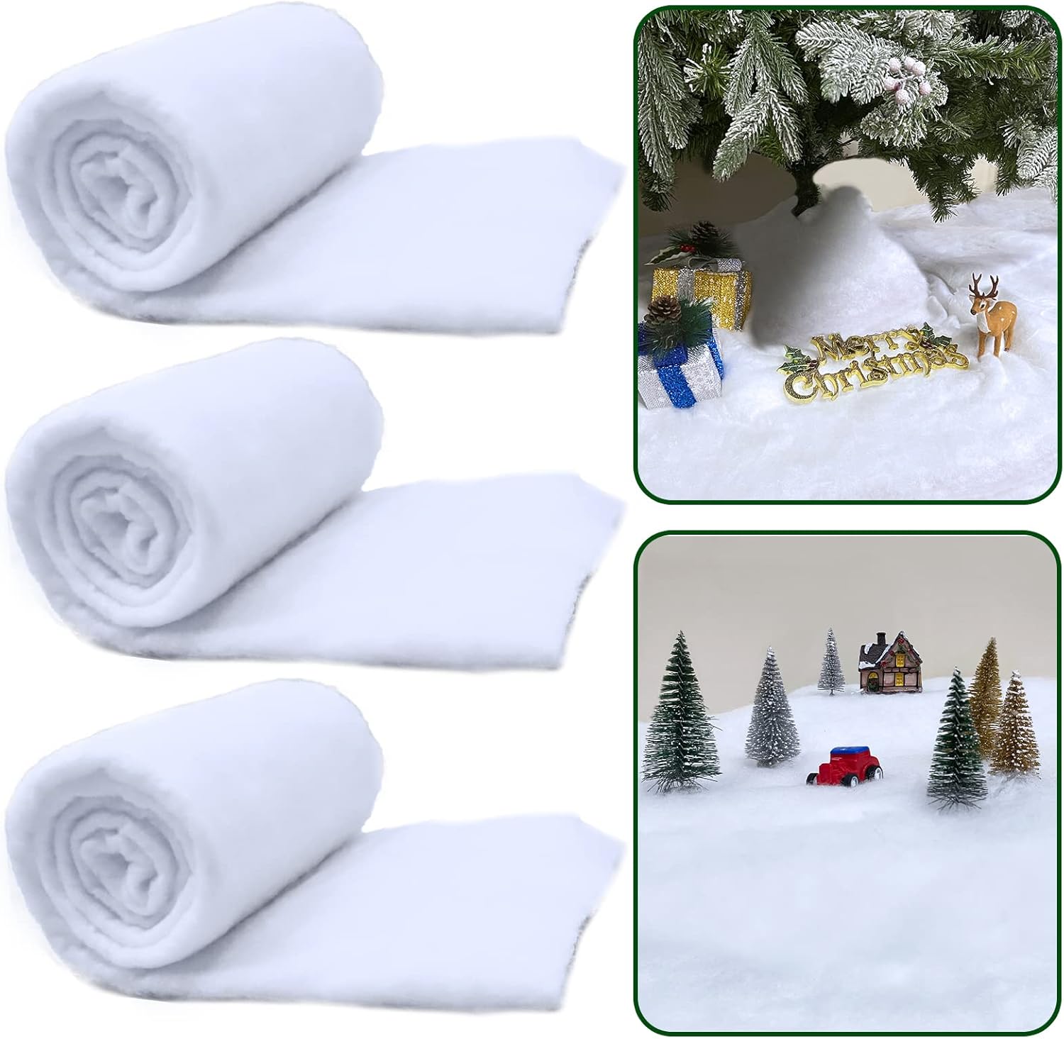 Amazon.com: TURNMEON 3 Pack 10 Ft x 15 Inch Christmas Snow Blanket Roll