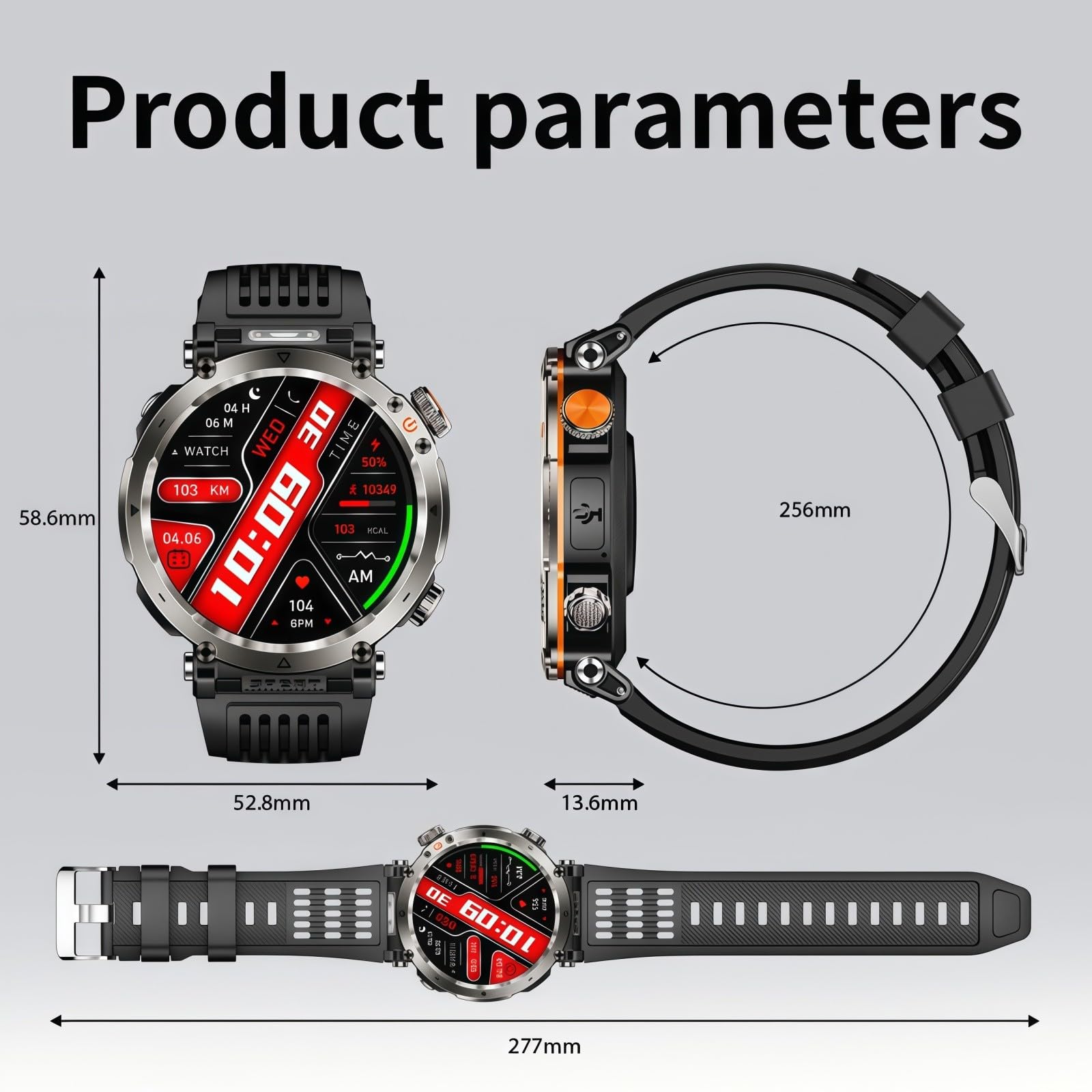 Reloj Inteligente para Hombres Y Mujeres, Reloj De Fitness,Resistente Al Agua, Llamadas Bluetooth, Pantalla Grande De 1,7 Pulgadas,para Android iOS