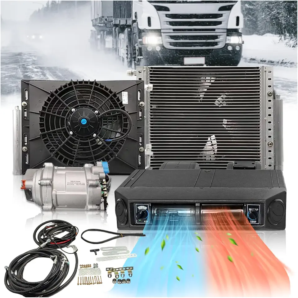 Ar condicionado e aquecedor universal 10000 BTU 12V sob o painel, unidade A/C elétrica de 12 volts CC para resfriamento silencioso e rápido em carro, caminhão, van, trator, quadriciclo