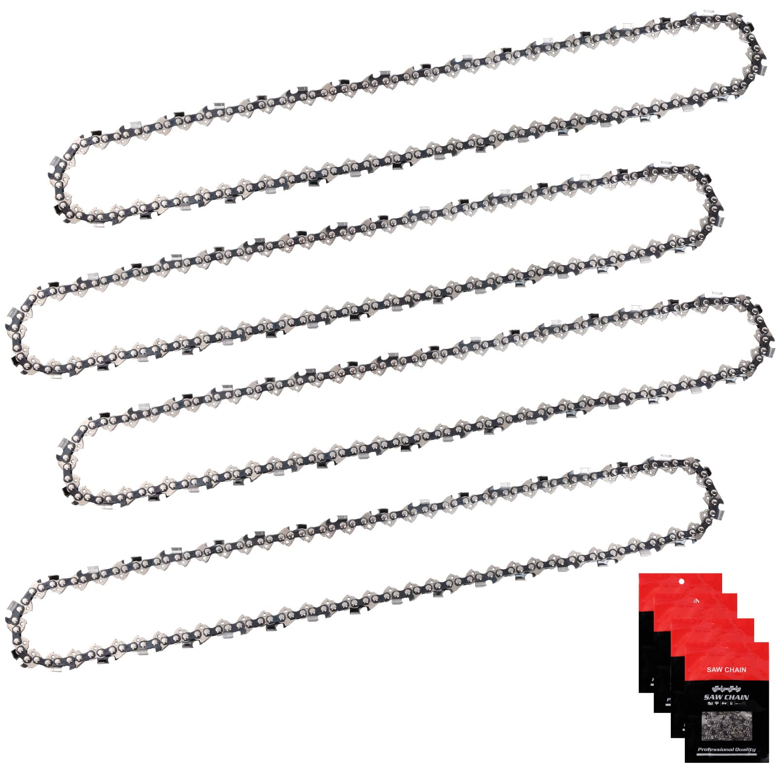 4 sztuki łańcucha do piły 50 cm, podziałka 1,5 mm, 76 ogniw napędowych, łańcuch do piły łańcuchowej, kompatybilny z Timberpro, Timbertech, Husqvarna, Stihl