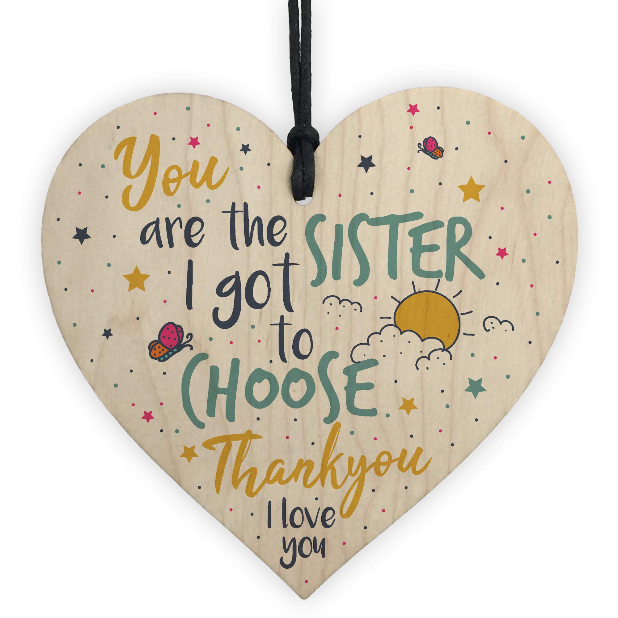 RED OCEAN Best FRIEND Sister Gifts Wooden Heart Christmas Friendship Gift Birthday Plaque Thank You