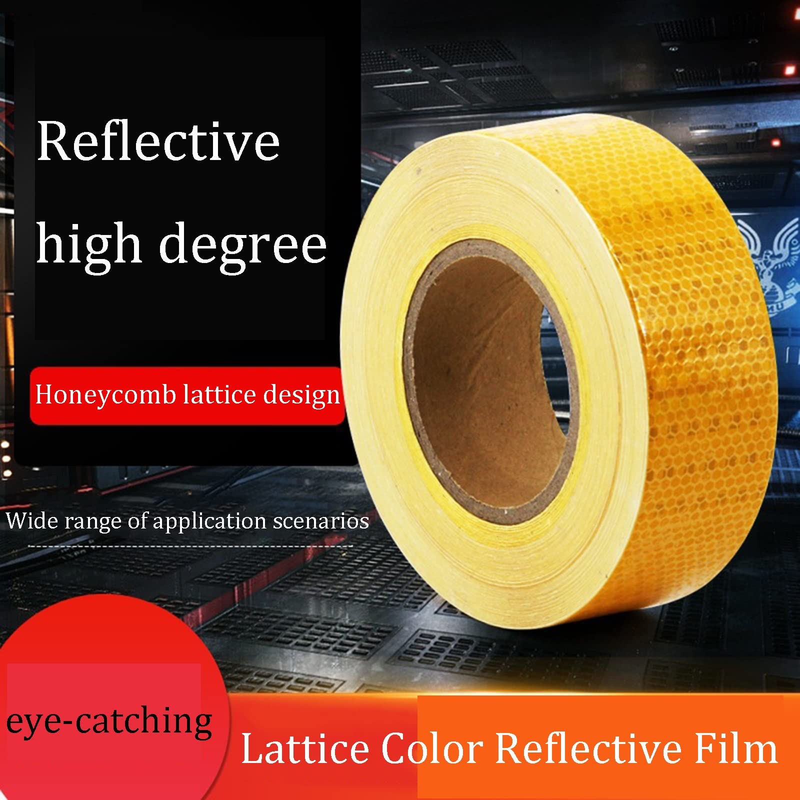 Cinta reflectante de alta visibilidad, 2 pulgadas x 32.8 pies, adhesivo de seguridad impermeable para uso en exteriores, fuerte viscosidad, ideal para vehículos, carteles y marcas de seguridad