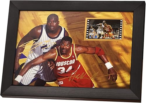 veratwo Signed The Dream Olajuwon - Póster de baloncesto enmarcado para regalo de fotos de 8 x 6 pulgadas, con pantalla de película de 0.039 x 1.378