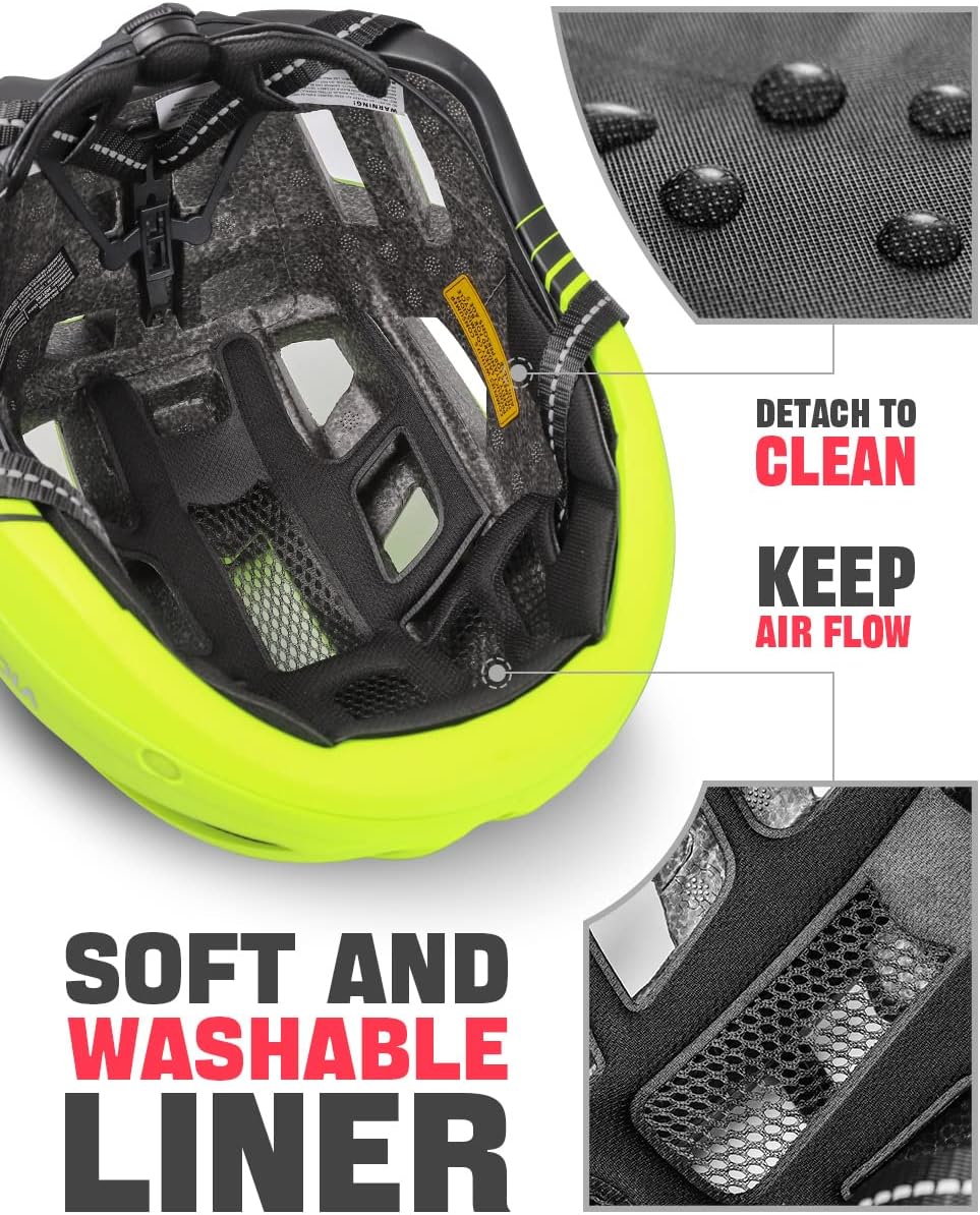 VICTGOAL Bike Helmet with USB Rechargeable Rear Light Detachable Magnetic Goggles Removable Sun Visor Mountain & Road Bicycle Helmets for Men Women Adult Cycling Helmets - Image 8