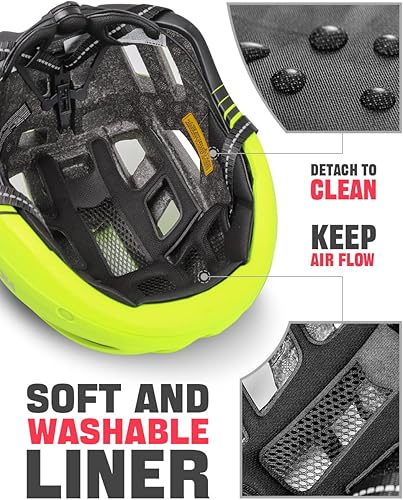 Miniatura 8 de VICTGOAL Casco de bicicleta con luz trasera recargable por USB, gafas magnéticas desmontables, visera solar extraíble, cascos de bicicleta de